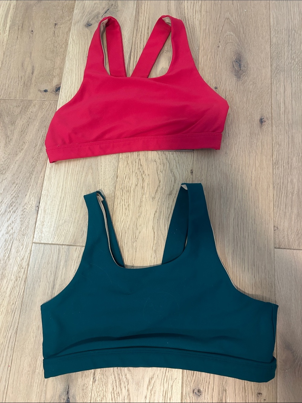 Girls Sports Bras - Red & Green
